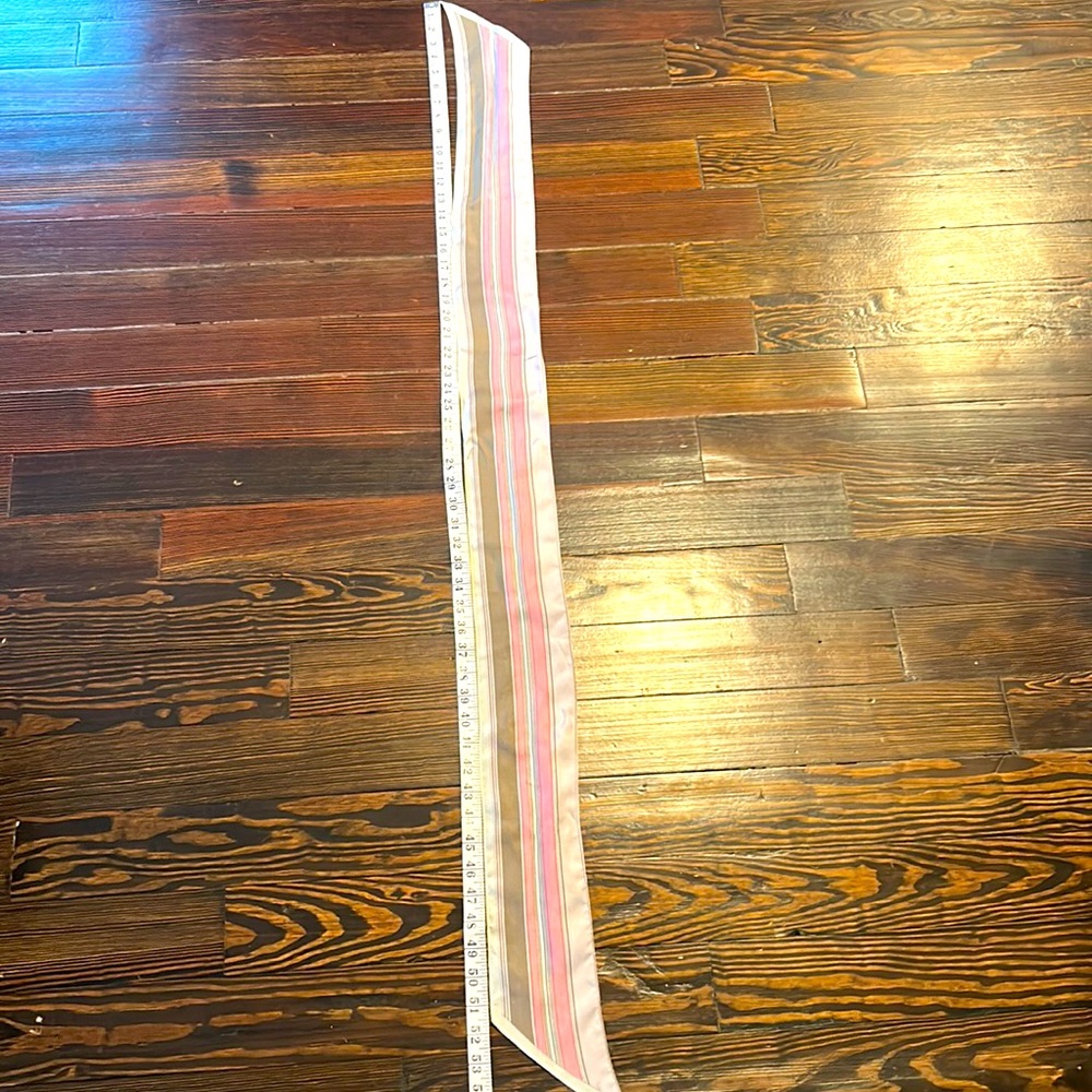 Pink brown and cream striped scarf - Picture 3 of 5